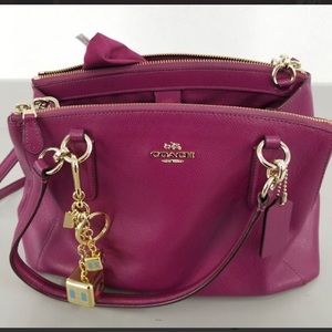 Coach Christie Carryall Pink Purse w/ Keychain
